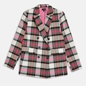 Topshop Jackets & Coats - Topshop pink plaid blazer size 6 Topshop Jackets & Coats - Topshop pink plaid blazer size 6